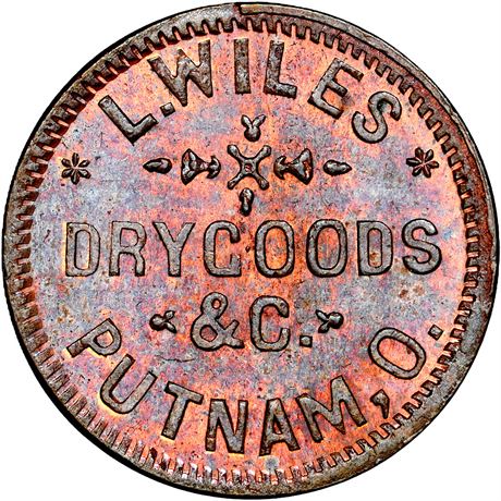 267  -  OH755A-1a R5 NGC MS65 RB Putnam Ohio Civil War token