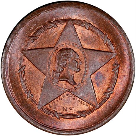 13  -  105/358 a R4 PCGS MS66 BN George Washington Patriotic Civil War token