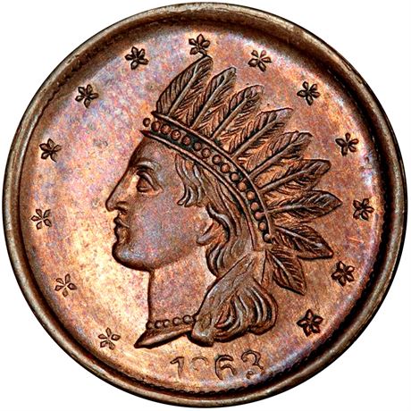 8  -   64/362 d R9 PCGS MS63 Copper Nickel Patriotic Civil War token