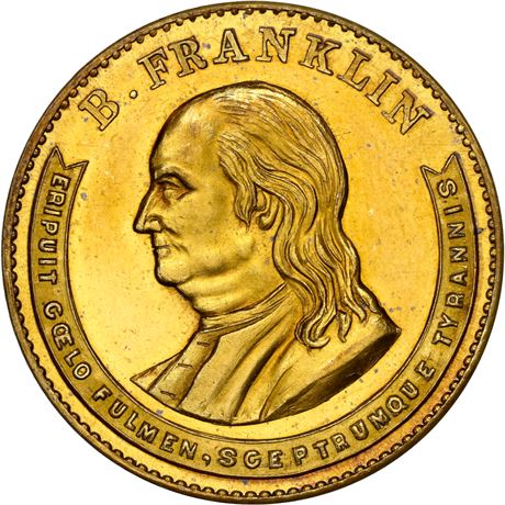447  -  MILLER NY  506  NGC MS66 PL Franklin New York City Merchant token