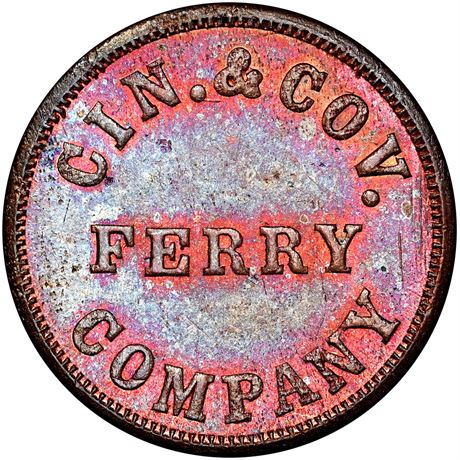 196  -  OH165 W-7a R9 NGC MS64 RB Rare Ferry Cincinnati Ohio Civil War token