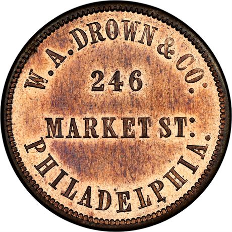474  -  MILLER PA 132  NGC MS64 Philadelphia Pennsylvania Merchant token