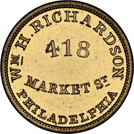 488  -  MILLER PA 421A  NGC MS66 Philadelphia Pennsylvania Merchant token