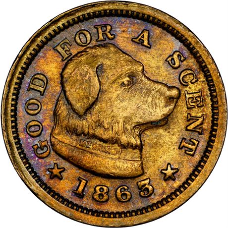 109  -  MA115D-3b R9 NGC MS63 Good For Scent Dog Massachusetts Civil War token