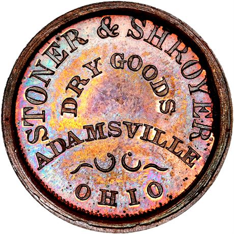 182  -  OH005A-5a R8 NGC MS64 BN Rare Adamsville Ohio Civil War token