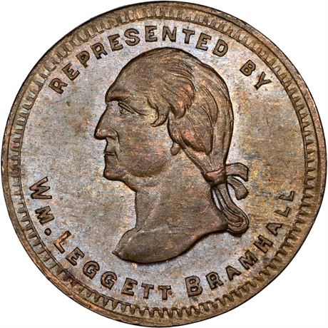 450  -  MILLER NY  675  NGC MS63 Washington New York City Merchant token