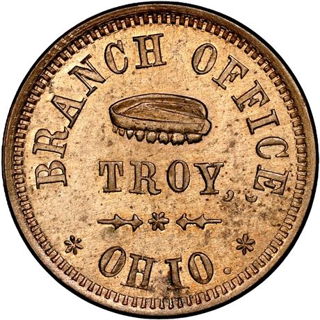 264  -  OH730A-8d R9 NGC MS65 Dentist Piqua and Troy Ohio Civil War token