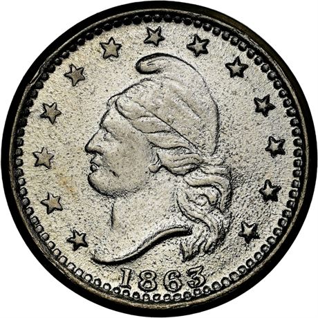 5  -   23/306 j R8 NGC MS64 German Silver Patriotic Civil War token