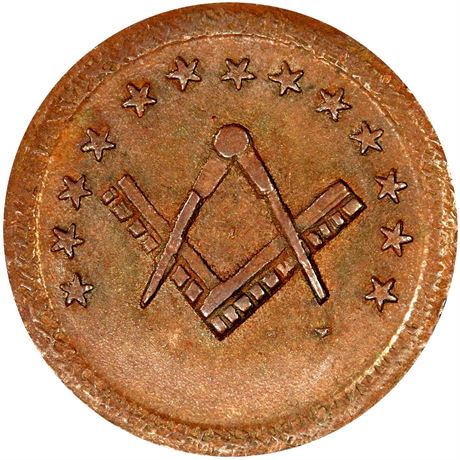 201  -  OH165BB-2a R8 PCGS MS62 BN Masonic Cincinnati Ohio Civil War token