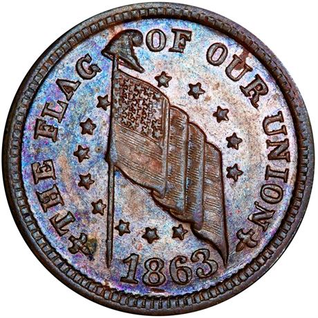 40  -  204/413 a R5 PCGS MS62 BN  Patriotic Civil War token