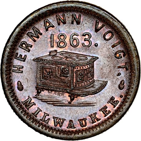 318  -  WI510AQ-1a1 R7 NGC MS66 BN Milwaukee Wisconsin Civil War token