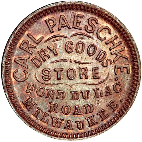 317  -  WI510AE-2a R4 PCGS MS64 BN Milwaukee Wisconsin Civil War token