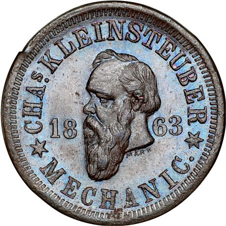 316  -  WI510 V-1a R4 NGC MS66 BN Milwaukee Wisconsin Civil War token