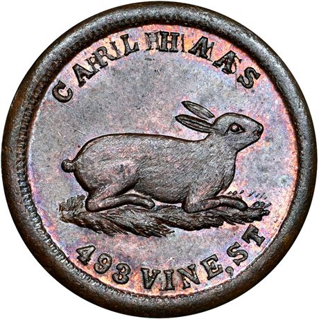 OH165BJ-23a NGC MS64 BN Bunny Rabbit Cincinnati Ohio Civil War token