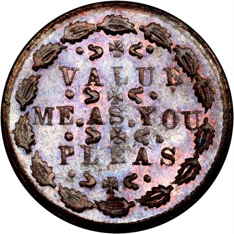 234/431 a NGC MS65 BN Indiana Primitive Patriotic Civil War token