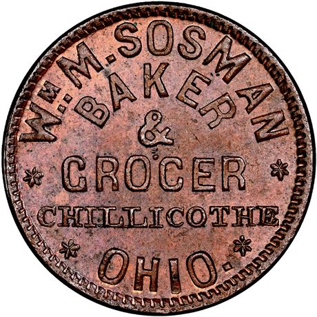 4  -  OH160I-1a R5 NGC MS64 BN Chillicothe Ohio Civil War token