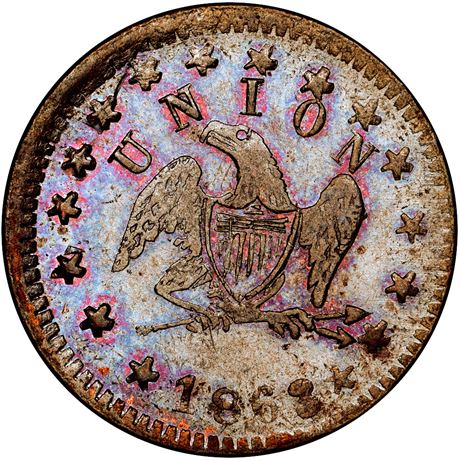 28  -  155/431 a R4 NGC MS66 BN Indiana Primitive Patriotic Civil War token