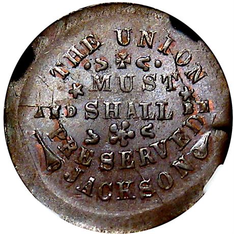 43  -  211/400 a R4 NGC MS63 BN Indiana Primitive Patriotic Civil War token
