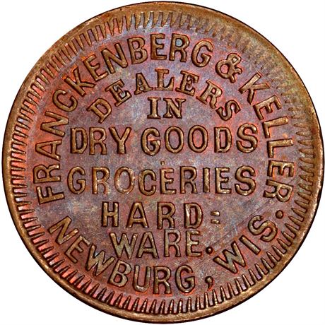 319  -  WI530A-1a R6 PCGS MS63 BN Newburg Wisconsin Civil War token