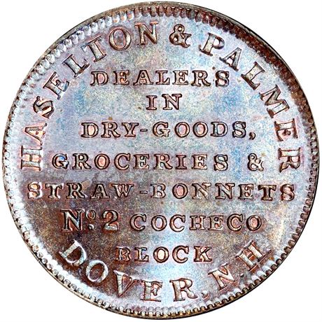 366  -  HT-192 / Low 131 R2 PCGS MS64 BN Dover New Hampshire Hard Times token