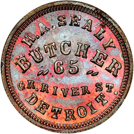 120  -  MI225BP-4a R9 NGC MS66 BN Detroit Michigan Civil War token