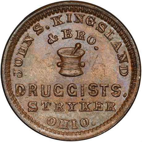 276  -  OH840A-2a R9 NGC MS64 BN Stryker Ohio Civil War token