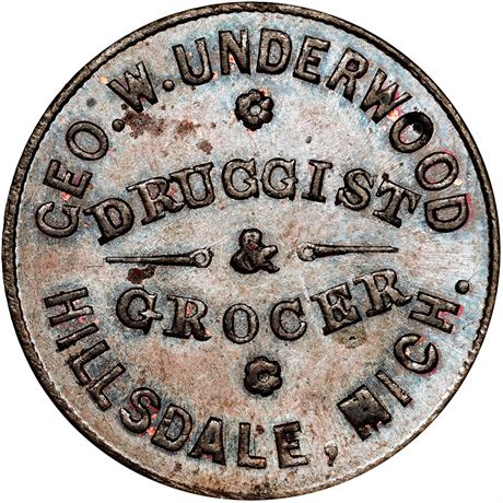 132  -  MI450O-2a R4 NGC MS64 BN Hillsdale Michigan Civil War token