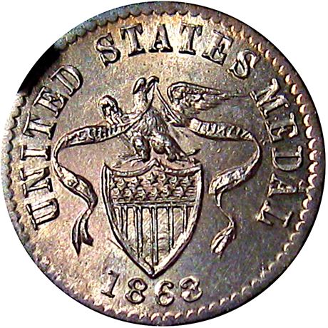 174  -  NY630BV- 9f R9 NGC MS64 Silver New York City Civil War token