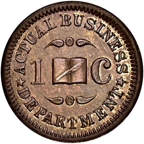179  -  NY760A-1d R5 NGC MS64 Poughkeepsie New York Civil War token