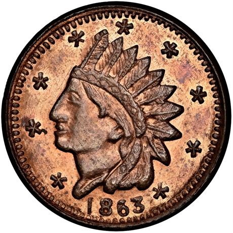176  -  NY630CG-1a R3 NGC MS64 RB New York City Civil War token