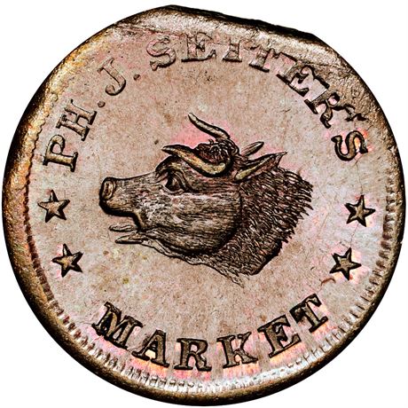 172  -  NY630BQ-1a R7 NGC MS64 BN Rare New York City Civil War token