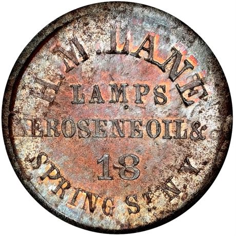 160  -  NY630AP-12a R8 NGC MS64 RB Rare New York City Civil War token