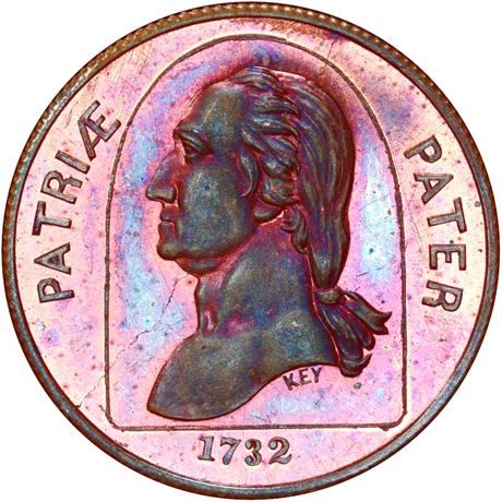 461  -  MILLER NY  972  PCGS MS65 RB George Washington New York Merchant token