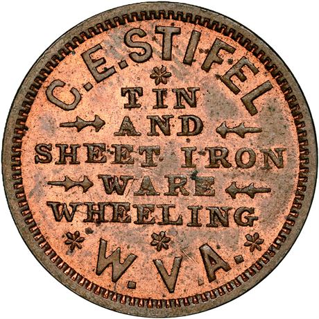 WV890G-2a NGC MS64 R6 Wheeling West Virginia Civil War token