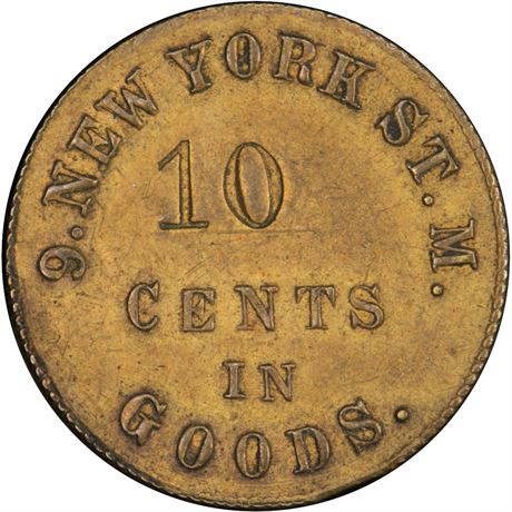 NY-9-10B PCGS AU50 9th R6 New York State Militia Civil War Sutler token