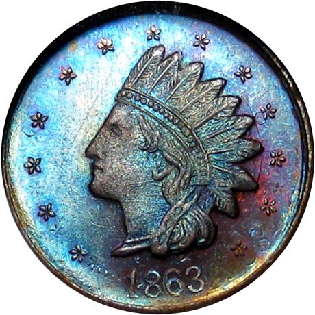 60/200 ao NGC MS65 BN Struck over a Felix token R8 Patriotic Civil War token