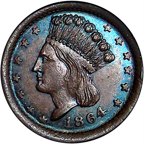 56/161 a NGC MS65 BN Indian Princess Patriotic Civil War token