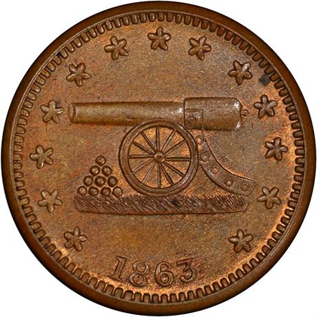 168/311 b PCGS MS64 Cannon R7 Patriotic Civil War token