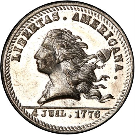 Pa Ph 760 PCGS MS64 Libertas Americana 1876 Philadelphia PA Stilz Merchant token