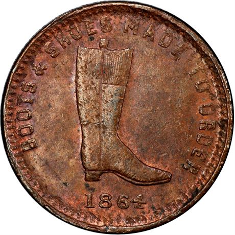 131  -  IN570A-1a R7 PCGS MS63 BN Logansport Indiana Civil War token