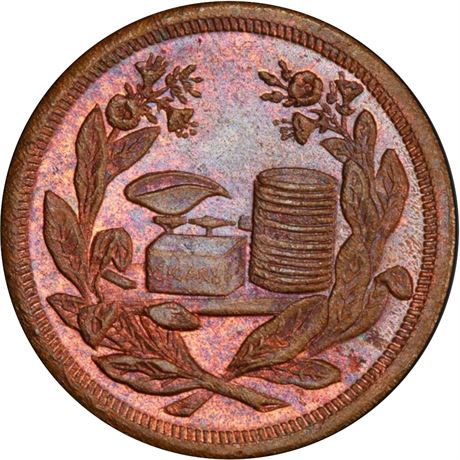 139  -  IN740B-4a R8 PCGS MS65 RB Peru Indiana Civil War token
