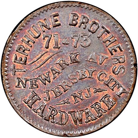 185  -  NJ350A-1a R4 NGC MS65 BN Jersey City New Jersey Civil War token