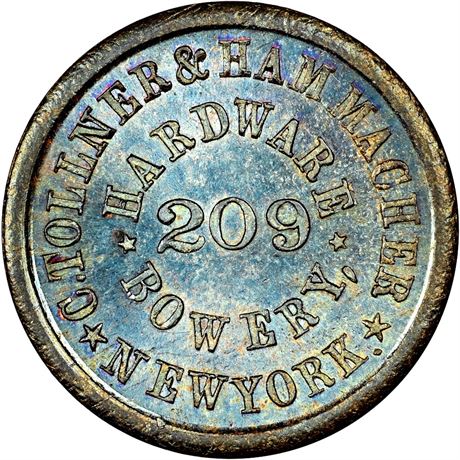 221  -  NY630BY-1a R2 NGC MS65 BN New York Civil War token