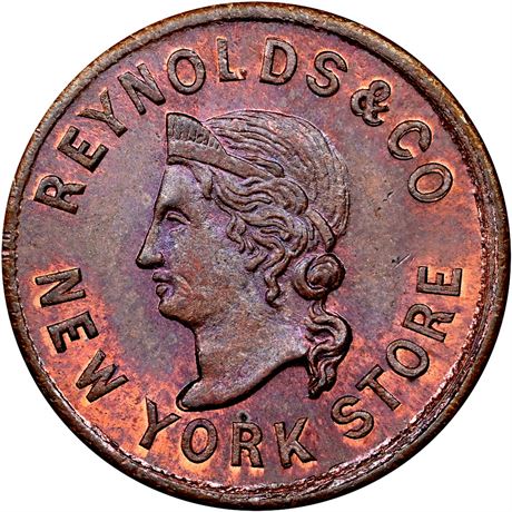 148  -  IA150A-1a R6 NGC MS65 RB Cedar Rapids Iowa Civil War token