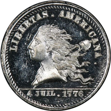 453  -  Rulau Pa Ph 316  PCGS MS63 Libertas Americana Merchant token