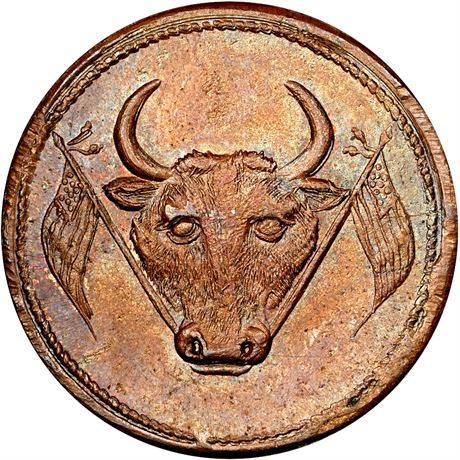 101  -  IL150AY-1a R3 NGC MS64 BN Chicago Illinois Bull Civil War token