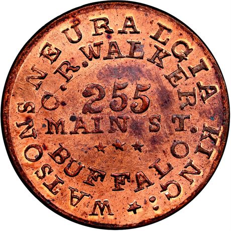 194  -  NY105R-1a R5 NGC MS65 RB Buffalo New York Civil War token
