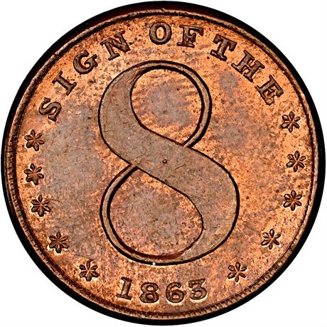 315  -  OH935C-1a R5 NGC MS64 RB Wilmington Ohio Civil War token