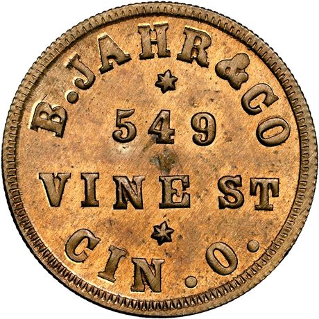 249  -  OH165CD-1d R10 NGC MS65 Cincinnati Ohio Unique Civil War token