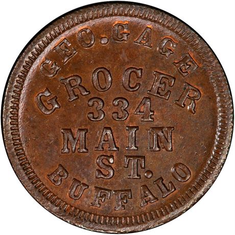 192  -  NY105I-5a R3 PCGS MS64 BN Buffalo New York Civil War token